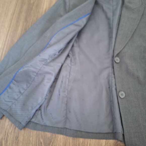 💙 Nygard Gray Lined Blazer Size 14 Preppy Office Formal Work Fall - Picture 7 of 9